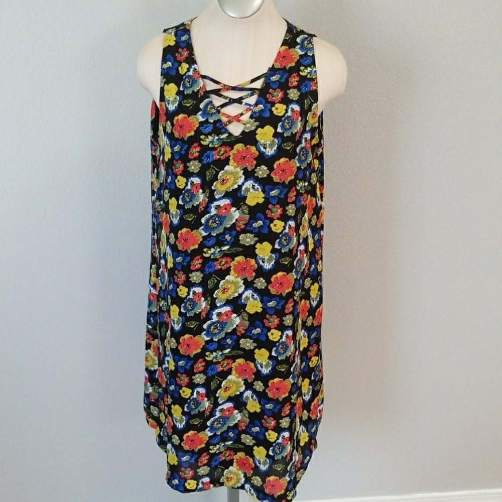 Floral Dress Size Small, Beige by ECI brand